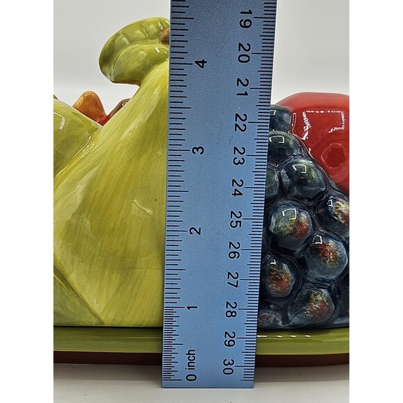 Essential Home 3-D Fall Leaves & Fruit Figural Covered Butter Dish Thanksgiving - Picture 3 of 11